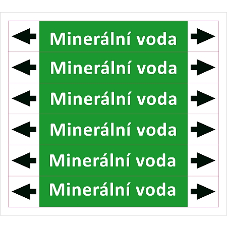 Značení potrubí ISO 20560, minerální voda